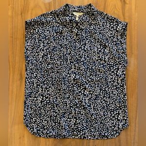 Rebecca Taylor Silk Short Sleeved Floral Blouse